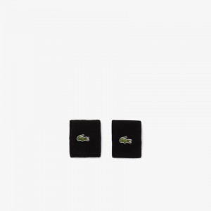 Accesorios Lacoste SPORT Stretch Cotton Jersey Wristband Hombre Negros | MG9-14971K0