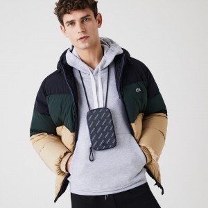 Bolsas Lacoste Hombre Azul Marino Azules Blancos Negros Chantaco Signature Piqué Cuero Smartphone Neck Pouch CX7-75367E1