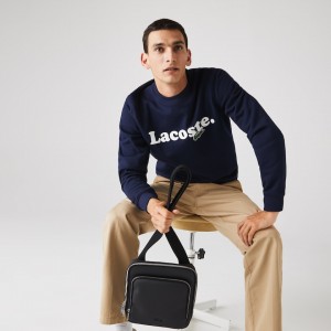 Bolsas Lacoste Hombre Negros Classic Zippered Pocket Rectangular Crossbody Bag QN4-74247O4