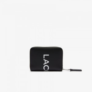 Bolsas Lacoste L.12.12 Smooth Leather Wallet And Key Chain Gift Box Hombre Negros Blancos | OM5-07670I7