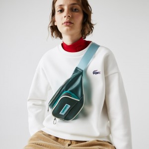 Bolsas Lacoste LCST Badge Colorblock Zip Fanny Pack Mujer Verdes Oscuro | HA8-56705R4