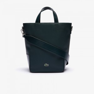 Bolso Tote Lacoste Piqué Resort Piqué Canvas Mujer Verdes Oscuro | SO0-41174S0