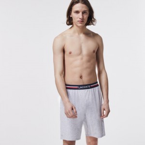 Bragas Lacoste Striped-Waist Long Boxer Hombre Grises | OD9-79437H6