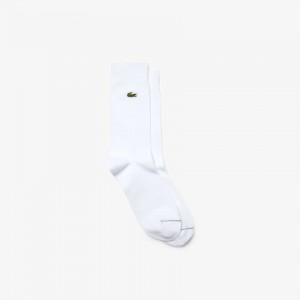 Calcetines Lacoste Embroidered Crocodile Cotton Blend Hombre Blancos | XB9-64286P2