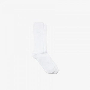 Calcetines Lacoste Ribbed Cotton Blend Hombre Blancos | BR4-92019N7