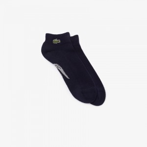 Calcetines Lacoste SPORT Printed Crocodile Low-Cut Cotton Hombre Azul Marino Azules Grises | RO4-50875S2