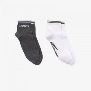 Calcetines Lacoste Two-Pack Of SPORT Cotton Hombre Grises Blancos | IN9-88358L5