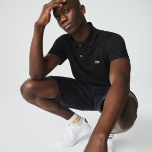 Camisa Polo Lacoste Classic Fit L.12.12 Hombre Negros | KO8-04080E7