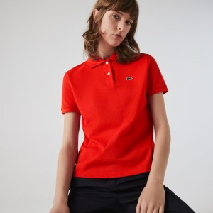 Camisa Polo Lacoste Classic Fit Soft Cotton Petit Piqué Mujer Rojos | GX7-24972L6