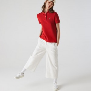 Camisa Polo Lacoste Classic Fit Soft Cotton Petit Piqué Mujer Rojos | NY0-48604O8
