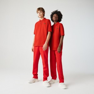 Camisa Polo Lacoste LIVE Loose Fit Cotton Piqué Hombre Rojos | AO2-17241N3