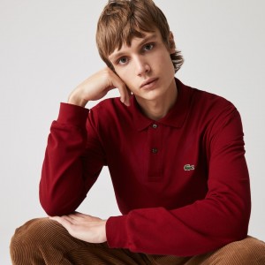 Camisa Polo Lacoste Hombre Rojos Oscuro Long-Sleeve Classic Fit L.12.12 IN3-34543M2