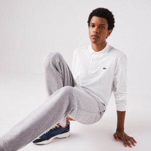Camisa Polo Lacoste Long-Sleeve Classic Fit L.12.12 Hombre Blancos | VV8-00860R2