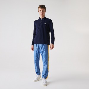 Camisa Polo Lacoste Long-Sleeve Classic Fit L.12.12 Hombre Azul Marino Azules | WK1-24592L8