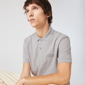 Camisa Polo Lacoste Loop Hombre Grises | SU1-85558I3