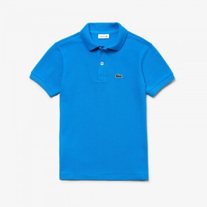 Camisa Polo Lacoste Niños Azules Petit Piqué QG8-76937K9