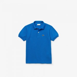 Camisa Polo Lacoste Niños Azules Petit Piqué GM3-43894P5