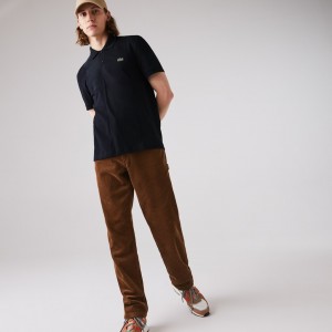 Camisa Polo Lacoste Regular Fit Colourblock Stretch Piqué Hombre Azul Marino Azules | MD4-29222L9