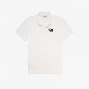 Camisa Polo Lacoste Regular Fit Cotton Piqué Hombre Blancos Azules | JS7-11151S8