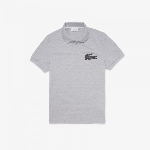 Camisa Polo Lacoste Regular Fit Crocodile Badge Cotton Piqué Hombre Blancos Rojos | NL8-81118I5