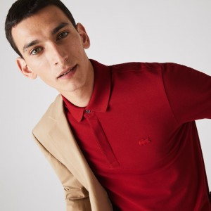 Camisa Polo Lacoste Regular Fit Paris Hombre Rojos Oscuro | GB9-98639U6