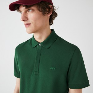 Camisa Polo Lacoste Regular Fit Paris Hombre Verdes | YB4-49014Q0