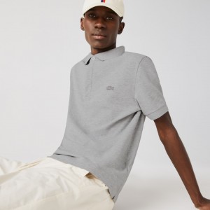 Camisa Polo Lacoste Regular Fit Paris Hombre Grises | WI2-79477G2