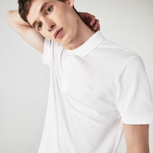Camisa Polo Lacoste Regular Fit Paris Hombre Blancos | SB6-05740I4