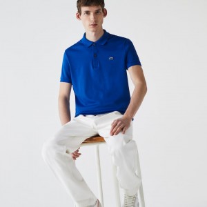 Camisa Polo Lacoste Regular Fit Soft Cotton Hombre Azules | KI2-48004K6