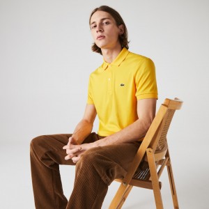 Camisa Polo Lacoste Regular Fit Soft Cotton Hombre Amarillos | HY1-43144B3