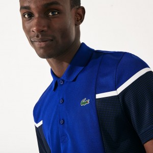 Camisa Polo Lacoste SPORT Mesh Panel Breathable Tennis Hombre Azules Negros Blancos | WU0-80768B9