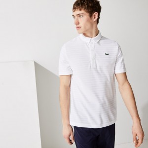 Camisa Polo Lacoste SPORT Textured Breathable Golf Hombre Blancos | GG3-11571E8