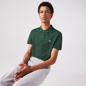 Camisa Polo Lacoste Slim Fit in Petit Piqué Hombre Verdes | HE9-51905N0