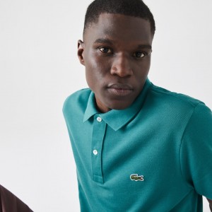 Camisa Polo Lacoste Slim Fit in Petit Piqué Hombre Verdes | YE5-04650F5