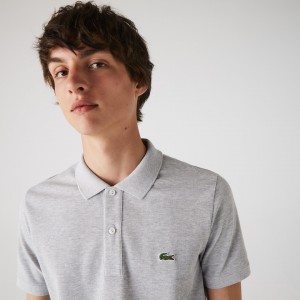 Camisa Polo Lacoste Slim Fit in Petit Piqué Hombre Grises | VX8-65776Z2