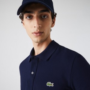 Camisa Polo Lacoste Slim Fit in Petit Piqué Hombre Azul Marino Azules | IR2-28662I6