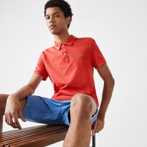 Camisa Polo Lacoste Slim Fit in Petit Piqué Hombre Rojos | UU9-41644X4