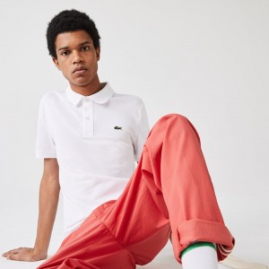 Camisa Polo Lacoste Slim Fit in Petit Piqué Hombre Blancos | DH3-46064M3