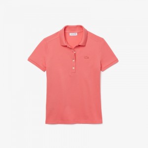 Camisa Polo Lacoste Stretch Cotton Piqué Mujer Rosas | EE8-65506R0