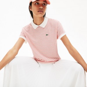 Camisa Polo Lacoste Striped Mujer Rojos Blancos | DL7-11631W0