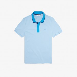 Camisa Polo Lacoste Two-Tone Collared Hombre Turquesa Amarillos Morados Rosas | ME0-91639G2