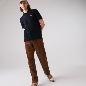 Camisas Lacoste Regular Fit Colourblock Stretch Piqué Polo Hombre Azul Marino Azules | IS1-64516K4