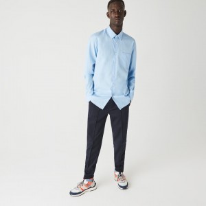 Camisas Lacoste Hombre Azules Regular Fit Cotton Poplin AM9-96629U0