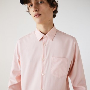Camisas Lacoste Hombre Rosas Claro Regular Fit Cotton Poplin XS7-32203K1