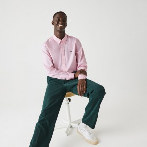 Camisas Lacoste Hombre Rosas Claro Regular Fit Premium Cotton ME3-85108R8