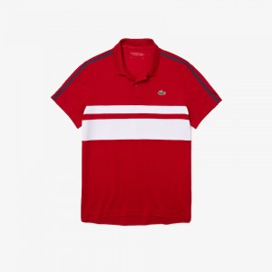Camisas Lacoste SPORT Breathable Piqué Tennis Polo Hombre Rojos Blancos Azul Marino Azules | LI5-59725A9