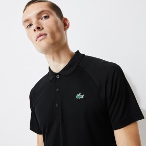 Camisas Lacoste SPORT Breathable Run-Resistant Interlock Polo Hombre Negros | FM8-08550K3