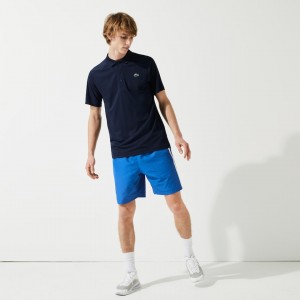 Camisas Lacoste SPORT Breathable Run-Resistant Interlock Polo Hombre Azul Marino Azules | UM5-88868M0
