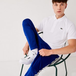 Camisas Lacoste SPORT Breathable Run-Resistant Interlock Polo Hombre Blancos | DB1-42554H6