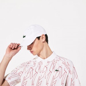Camisas Lacoste SPORT French Open Ultra Lightweight Stretch Polo Hombre Blancos Rojos | NM3-59585F4